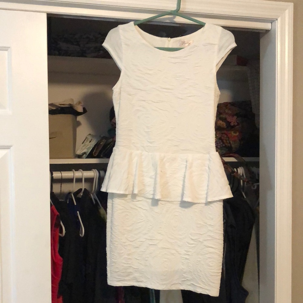 White Peplum Bodycon dress